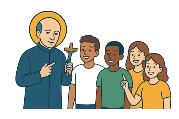 Foto ilustrativa de Pallotti com Jovens para chamar ao grupo do whatsapp